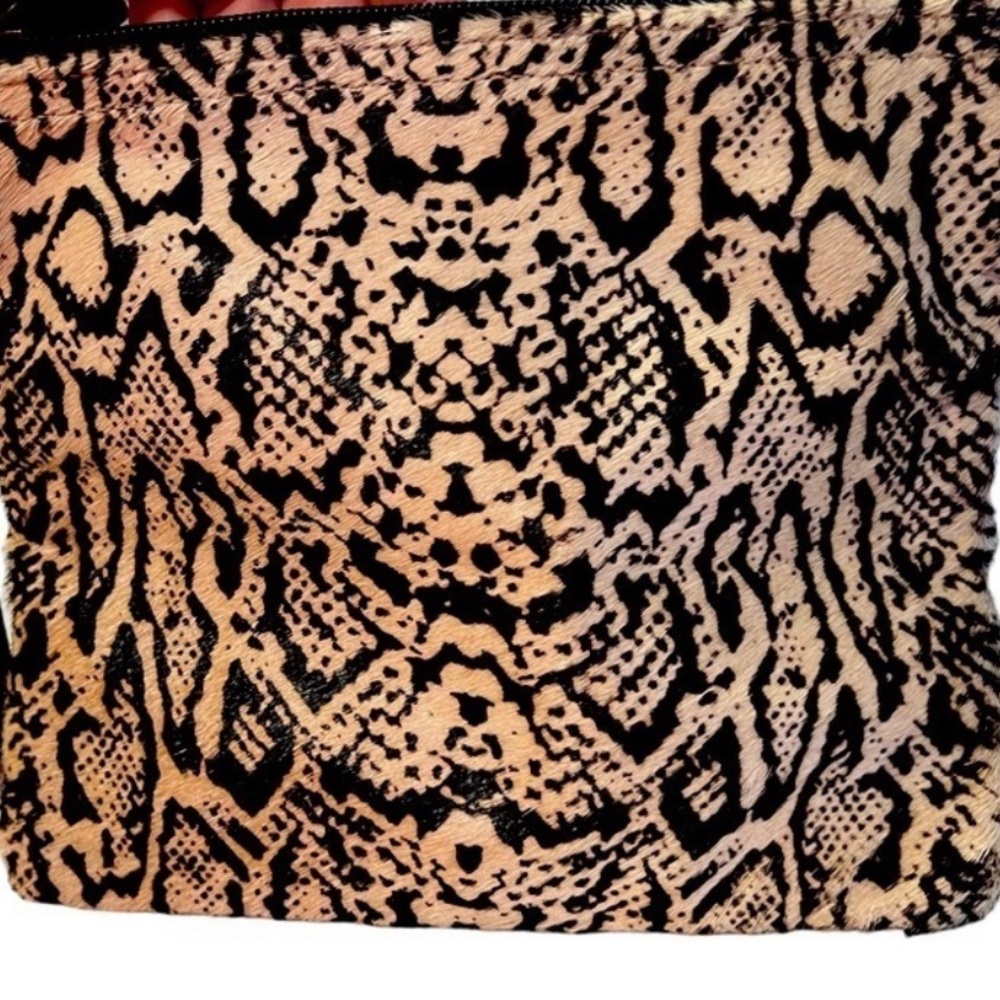 Myra Bag - Hairon Snakeskin 100% Leather Crossbody Bag or Wristlet - Picture 2 of 7